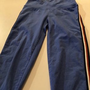 Aerie blue leggings with side stripes